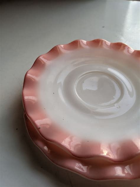 Hazel Atlas Ripple Pink Crinoline Saucer Plate Etsy