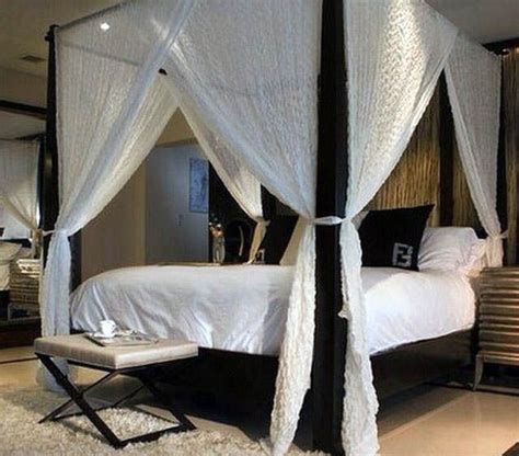 Elegant Canopy Bed Curtains King With Majestic Cream Color