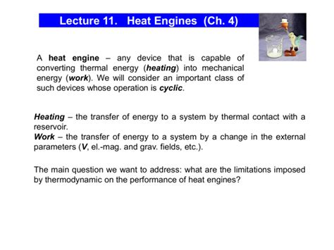 Lecture 10 Heat Engines Ch 4