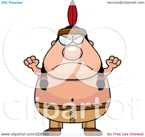 Royalty Free Rf Clipart Illustration Of A Mad Plump Native American