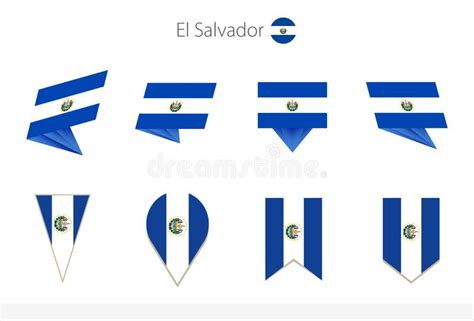 El Salvador National Flag Collection Eight Versions Of El Salvador