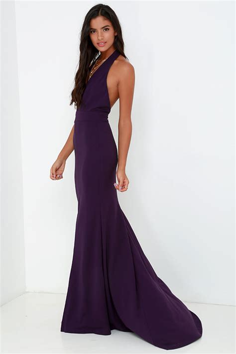 Purple Dress Maxi Dress Halter Dress Backless Dress 98 00