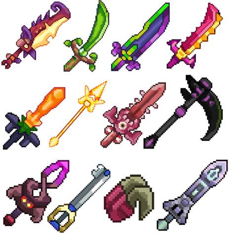 My Favorite Swords Terraria Cool Pixel Art Pixel Art Design Pixel Art
