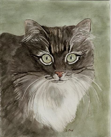 Grey Cat Painting By Joan Pye Fine Art America