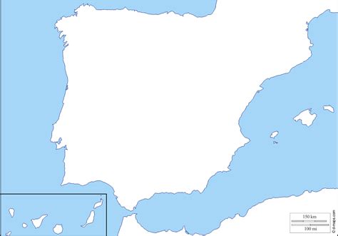 España Mapa gratuito mapa mudo gratuito mapa en blanco gratuito plantilla de mapa costas