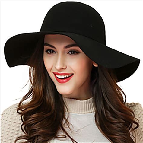 Women Winter Banquet 100 Wool Felt Formal Hats Girls Fashion Solid