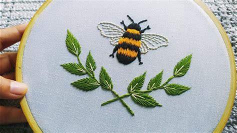 Bee 🐝 Embroidery Pattern Embroidery For Beginners Embroidery Hoop