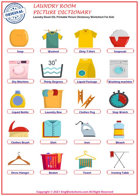Laundry Room Printable English Esl Vocabulary Worksheets Engworksheets