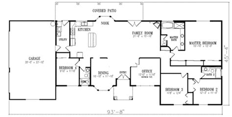 Mediterranean Style House Plan 4 Beds 3 Baths 2367 Sqft Plan 1 542