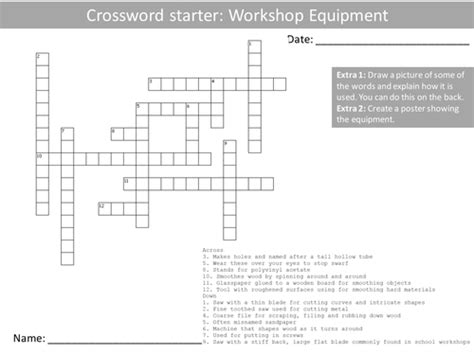10 Crosswords Design Technology Resistant Materials Ks3 Gcse Starter