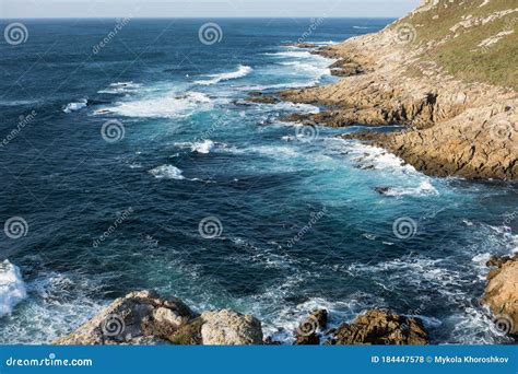 Atlantic Ocean Summer Rocky Coastline View In Spain Europe Stock