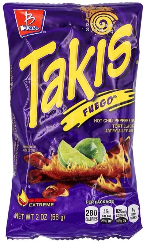 Takis Fuego Hot Chili Pepper And Lime Tortilla Chips 12 Pack