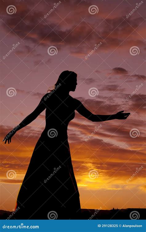 Woman In Sunset Reaching Royalty Free Stock Photo Image 29128325