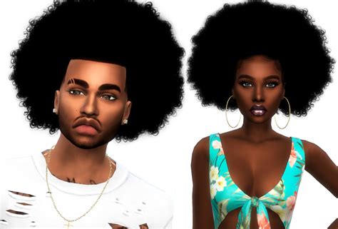 Curly Fro Pack Male And Female Sims 4 Cc Custom Content Hairstyle