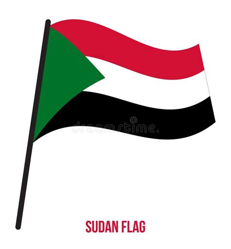 sudan flag waving vector illustration on white background sudan national flag stock vector