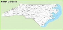 North Carolina county map