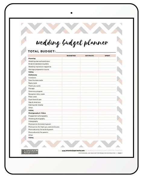 Free Printable Wedding Planning Templates
