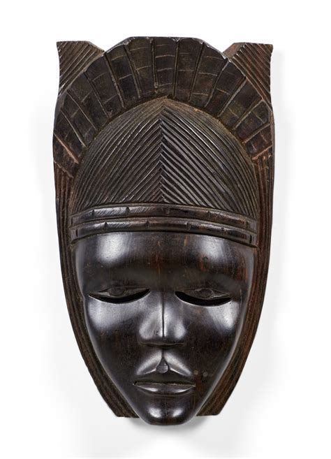 African Tanzanian Carved Ebony Wood Mask