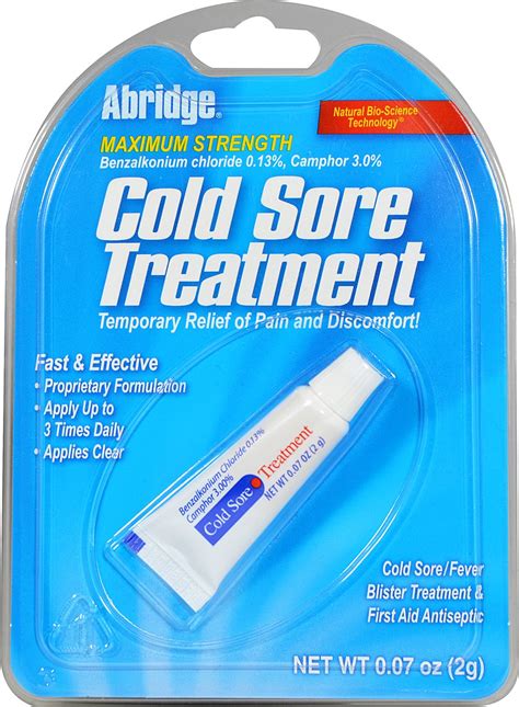 Abridge Max Strength Cold Sore Treatment 007 Tube Puritans Pride
