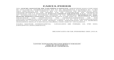 Ejemplo De Carta Poder Docx Document