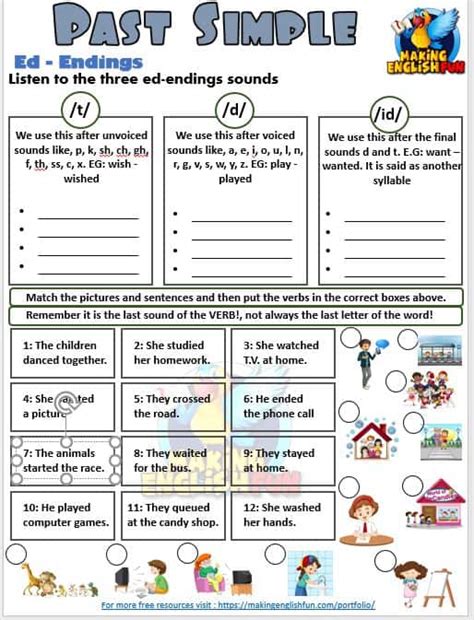Simple Past Tense Ed Endings Worksheets And Rules Making English Fun