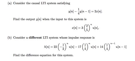 Solved Consider The Causal Lti System Satisfying Y N