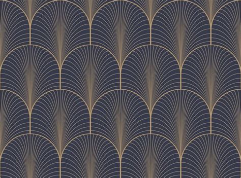 An Art Deco Style Fan Pattern In Blue And White Colors Suitable For