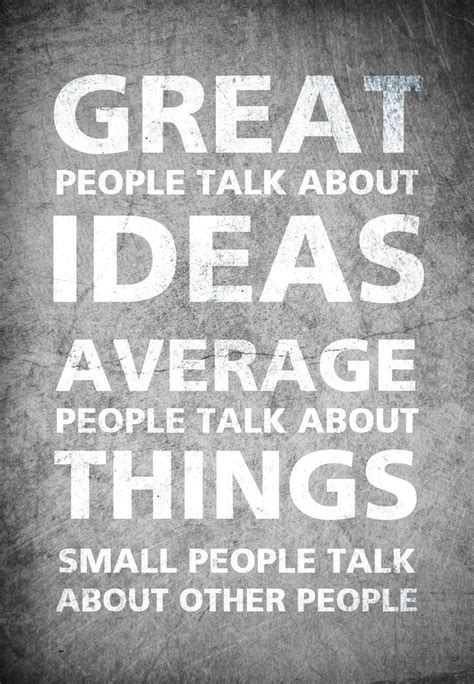 Great Ideas Average People Small People A Blue And White Poster