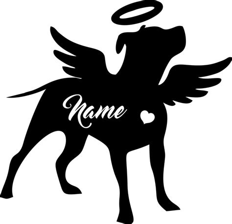Pitbull In Memory Decal Sticker Angel With Wings And Halo Etsy