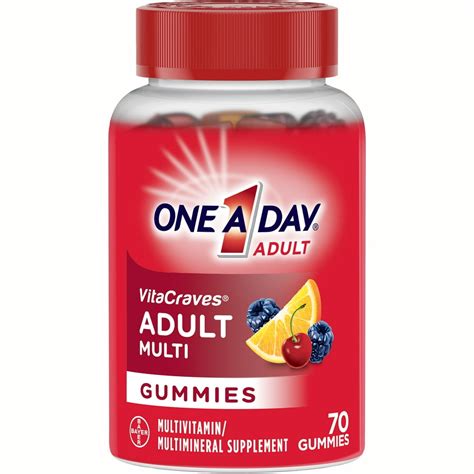 One A Day Vitacraves Adult Multivitamin Supplement Gummies 70 Count