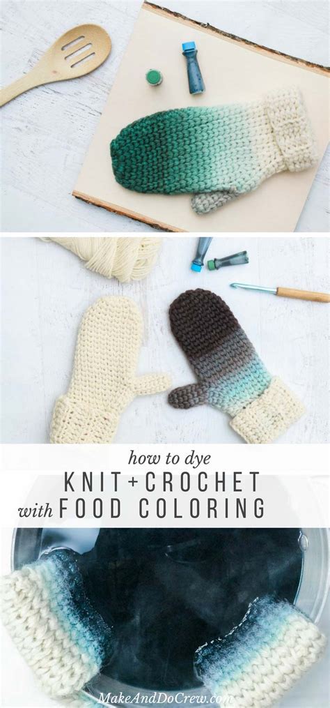 Watch the video tutorial now. How to Dip Dye Crochet or Knit Items With Food Coloring ...