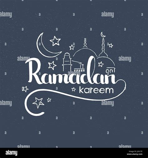 Ramadan Kareem Handwritten Lettering Modern Vector Hand Drawn