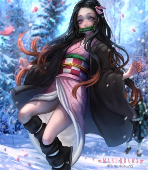 Nezuko By Cosmogirll On Deviantart Fanarts Anime Anime Chibi Kawaii