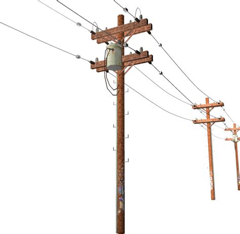 Power Lines Clipart Transparent Electricity Pole Png Full Size