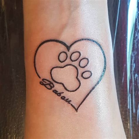 Paw Print Heart Tattoo