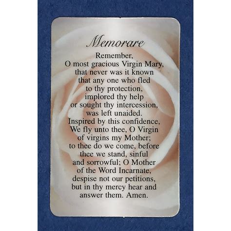 Your picture tells us so much about you. The Memorare Prayer Cards - Lumen Mundi