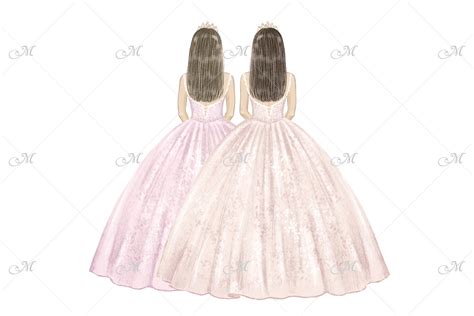 15th Quinceanera Girls Hand Drawn Art Graphic By Maddys Art And Mockups