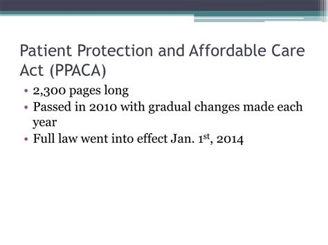Ppt Patient Protection And Affordable Care Act Powerpoint