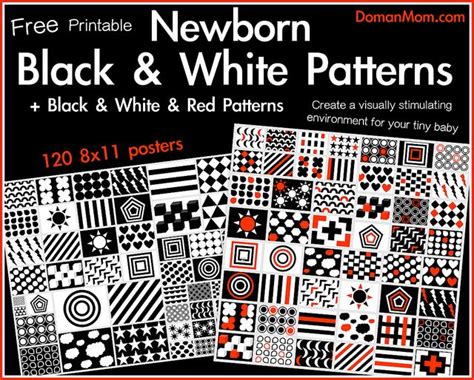 The first set of the new black & white series. Black & White & Red Patterns for Your Newborn: Free Printables | Red pattern, Newborn, Toddler ...