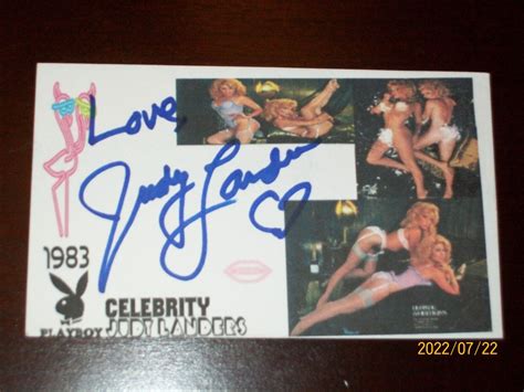 Judy Landers Playboy Celebrity Signed Autographed X Index Card Ebay