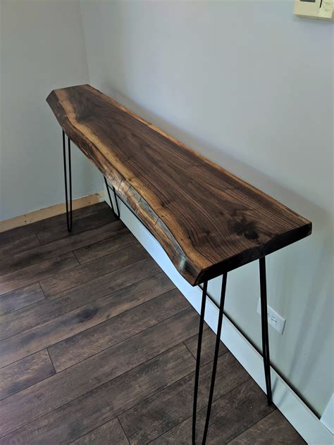 Live Edge Console Table Metal Legs Homes And Apartments For Rent