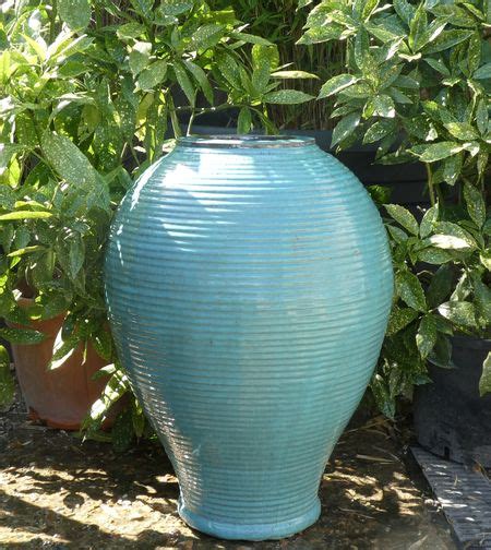 Large Aqua Glazed Egg Jar Water Feature Woodside Garden