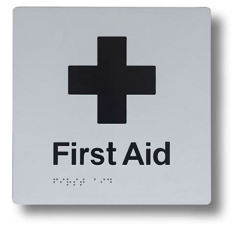 Braille Sign First Aid 180x180mm Esafety Supplies