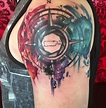 Krystel Ivannie at High Voltage Tattoo water color compass world map ...