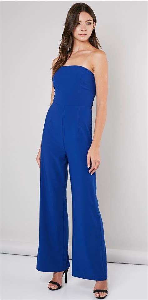 Strapless Royal Blue Jumpsuit Ideally For Hang Out With Friends And