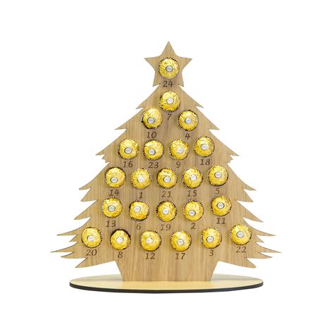 Christmas Tree Advent Calendar Wooden Chocolate Countdown Etsy Uk