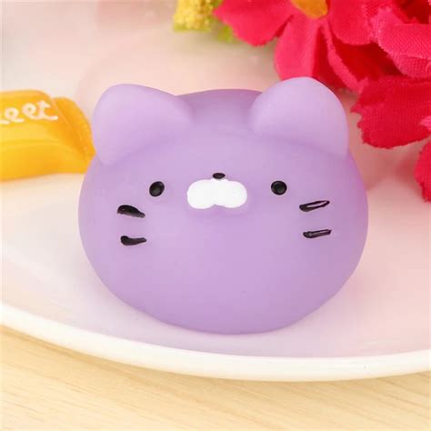 Buy Cute Purple Cats Mochi Squishy Squeeze Healing Fun Kawaii Toy Stress