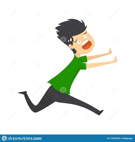 Young Man Running Away Stock Vector Illustration Of Market 176370543