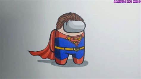 How To Draw Among Us Superman Easily Drawing Superheroes Drawings