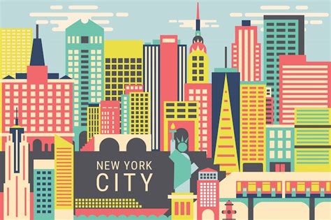 Vector Illustration New York City Vector Premium Download